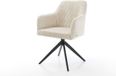 DELIFE Eetkamerstoel Greg-Flex kruisframe breed noir corde beige 360° draaibaar rocker-functie pocketveer kern