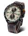 Vostok Europe Heren chronograaf Japans kwartsuurwerk horloge met lederen armband 6S11-320C677, bruin, Riemen.
