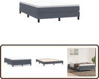 vidaXL Boxspringbed zonder matras, fluweel, donkergrijs, 140x210 cm