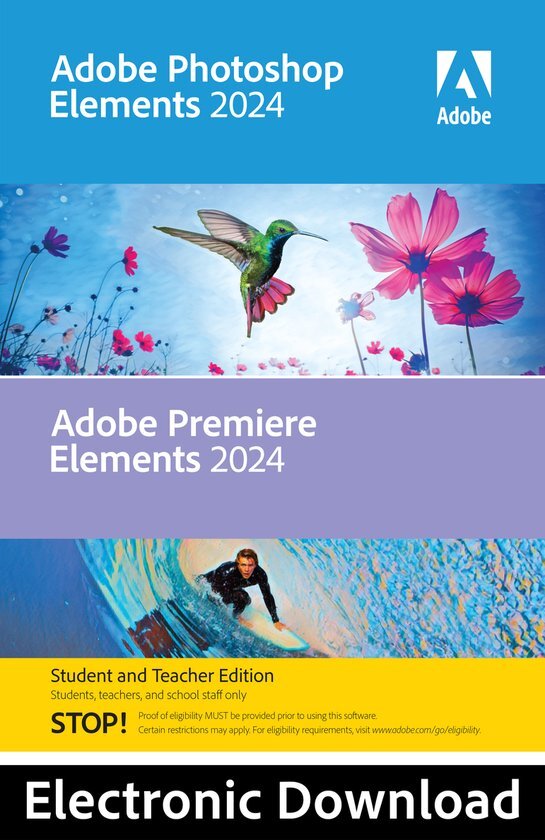 Adobe Photoshop &amp; Premiere Elements 2024 - Student/Docent - Engels/Frans/Duits/Japans - Mac Download