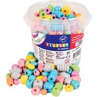 Playbox Speeldoos Pastel Houten Kralen - 150 stuks