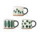 Bloomingville CREATIVE COLLECTION Linora mok, groen, aardewerk, T11 x H 8,5 cm, set van 3, 450 ml