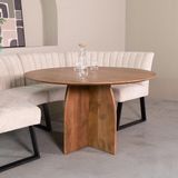 LABEL51 Mick Eetkamertafel - Bruin - Hout - 130 cm - Rond