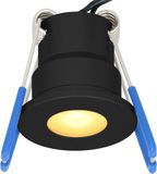 HOFTRONIC Milano mini LED inbouwspot - 12 Volt 3 Watt 200 lumen - 2700K warm wit - Dimbaar - Plat 34mm - IP65 waterdicht - Zwart