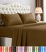 Utopia Bedding 4-delige beddengoedset van geborstelde microvezel, krimp- en kleurecht, onderhoudsvriendelijk (kingsize, mokka)