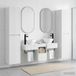 Maison Exclusive Ensemble de 5 meubles de salle de bain, finition laquée blanche, dimensions : 33 x 34,5 x 160 cm