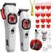 Merkloos Tondeuse haartrimmer - Professionele tondeuse voor kappers - 13.000 omw/min - U-tandmes - Complete set - Wit