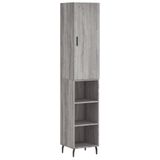 VidaXL Hoge kast, grijs Sonoma, 34,5 x 34 x 180 cm, houtvezel