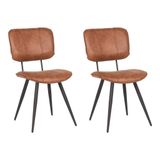 VidaXL 443900 Cognac Metal Restaurant & Dining Chair (2 pcs)