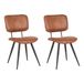 VidaXL 443900 Cognac Metal Restaurant & Dining Chair (2 pcs)