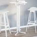Maison Exclusive Table de bar, blanc, Ø60x110 cm, matériau : fibre de bois et acier