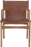 Bloomingville Ollie Loungestoel Bruin Leer
