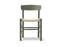 Fredericia Furniture Chaise J39 Khaki green-tressé naturel