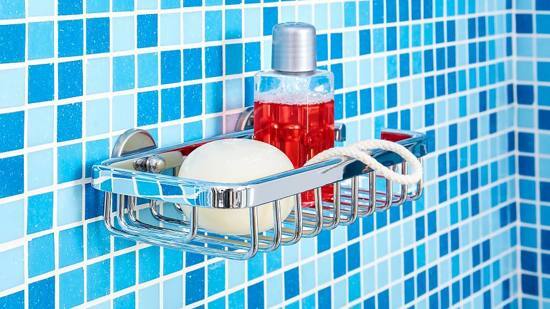 tesa Â® Aluxx klein douche- badrek, hoogglans verchroomd aluminium, zelfklevend chroom