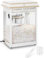 Royal Catering Popcornmachine - wit en goud - 1600 W - 2 jaar garantie