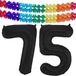 Folat Folie ballonnen - Leeftijd cijfer 75 - Zwart - 86 cm - en 2x feestslingers gekleurd 600 cm