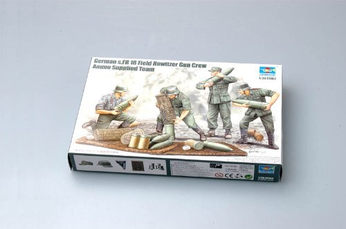 Trumpeter 00426 modelbouwset Duits Field Howitzer Gun Crew on Carrying