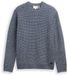 Tom Tailor - Pull en maille avec laine - Taille S - bleu marine chiné blanc essentiel