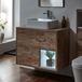 Hudson Reed Meuble lavabo suspendu - 80 cm - Vasque rectangulaire - Avec niche & LED - Bois chêne