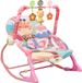 Balançoire pour bébé électrique avec musique et vibration 3 jouets balancelle avec dossier réglable rose