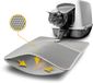 lionto Kattenbakmat, waterdichte dubbellaagse mat, 76 x 61 x 1,3 cm, grijs