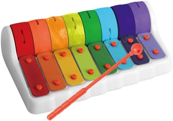 Top1Toys KiddyGo xylofoon speelgoed gekleurd met rollers