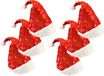 Discountershop Kerstmutsen - Omtrek 62 cm - Unisex Sneeuwvlokken Design - Pluche Rood/Wit - Set van 6