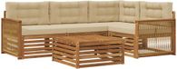 vidaXL Hoek loungeset 5-delig Naturel et Beige Acacia Bois