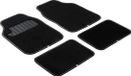 WALSER Tapijt Kleur, universele vloermatten, vierdelige auto matten set met anti-slip noppen zwart/wit