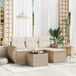 Maison Exclusive - Ensemble de meubles de jardin 5 pièces avec canapé et coussins, beige, en polyrotin