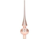 Decoris Kerst piek - lichtroze - 26 cm - glas - glans