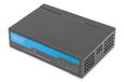 DIGITUS Commutateur réseau Gigabit - 5 ports - non géré - 10/100/1000 Mbit/s - sans ventilateur - parfait pour SOHO - Plug & Play - Noir/Bleu