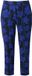 Ulla Popken - Dames - Punto broek bloemen smalle pijpen bies - Marine - Maat 52