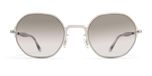 Mykita Santana Lunettes de soleil unisexe argent rondes grises 48mm