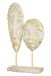 GILDE Decoratieve sculptuur hoofd hoofd maskers - om neer te zetten - kleur/wit/goud, met versieringen - hoogte 3 cm