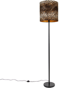 QAZQA Moderne vloerlamp zwart met kap luipaard 40 cm - Simplo