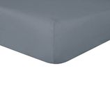 Sleepdown 100% puur katoen diep hoeslaken warm, gezellig ademend superzacht beddengoed 32 cm extra diepe zakken - leisteen - eenpersoons