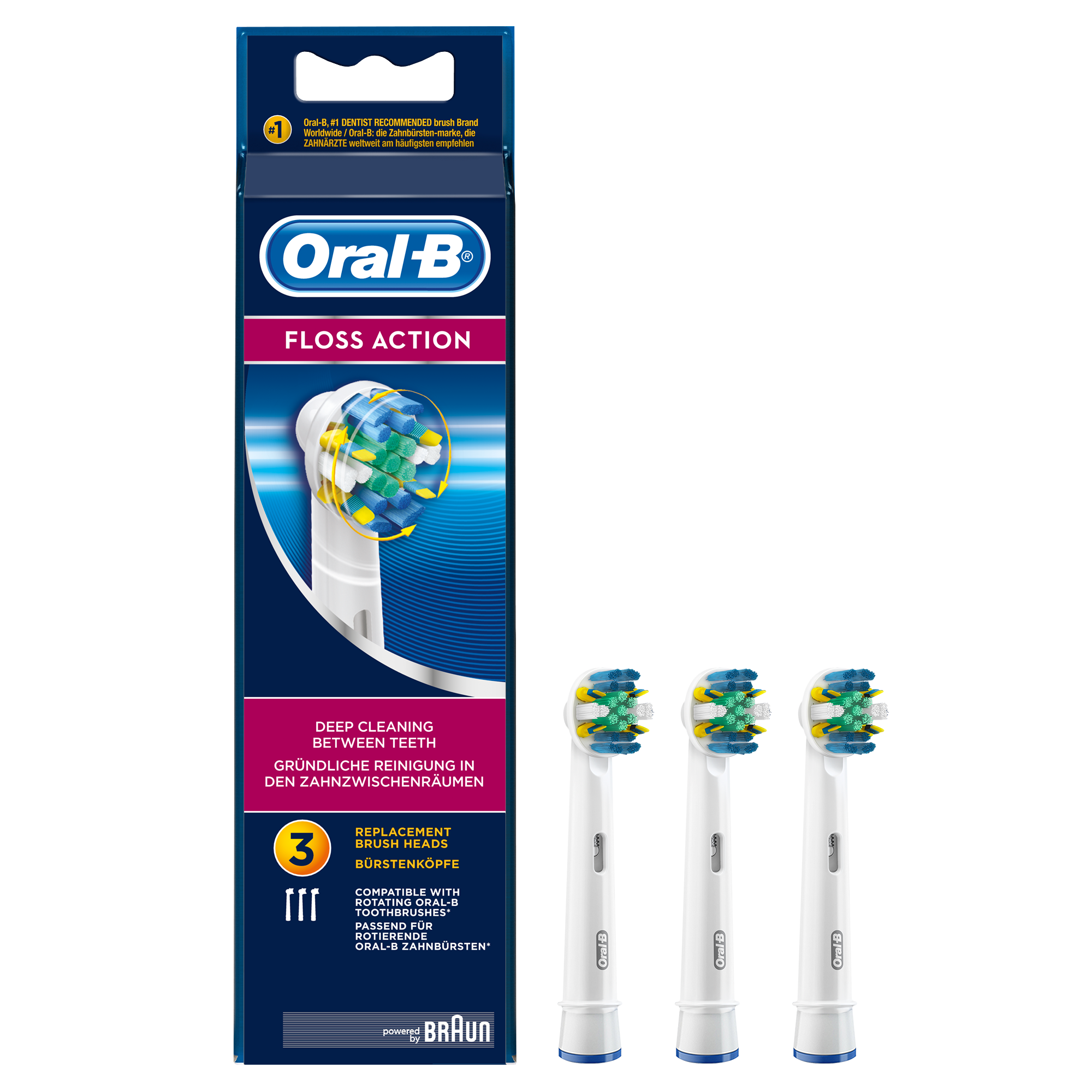 Oral-B FlossAction EB25 - Opzetborstels - 3 stuks