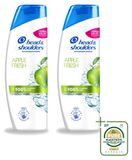 Head & Shoulders 2 x Apple Fresh Shampoo - 400 ml - Voordeelverpakking