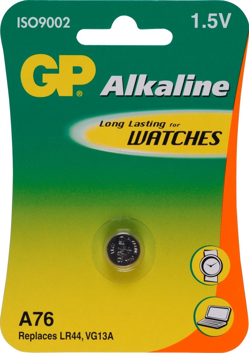 GP Batteries Alkaline Knoopcel Batterij - A76 / LR44 - 1.5V - 1 Stuk