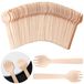 Omgoods - 300 Mini Spork jetables en bois - Couverts 2-en-1 pour snacks