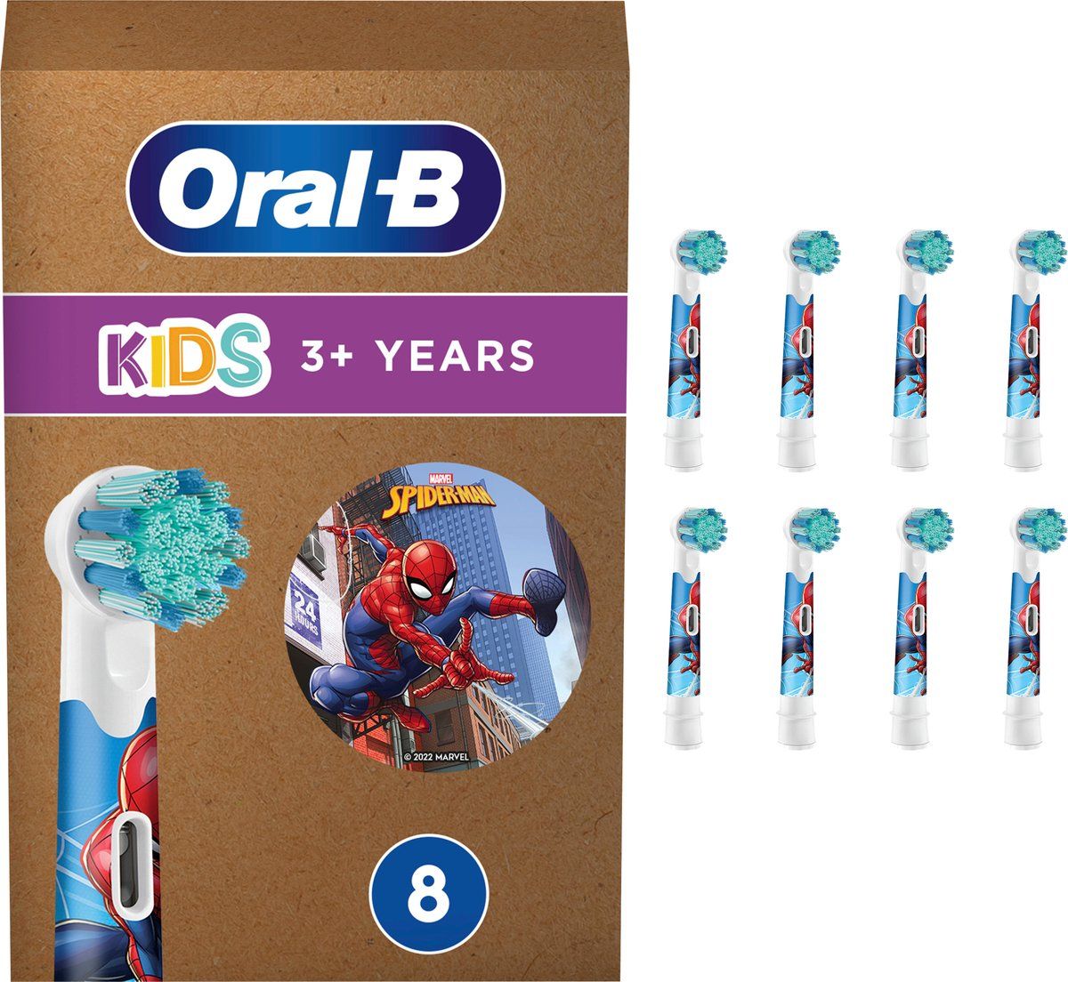 Oral-B Spiderman Opzetborstels voor kinderen - 8 stuks