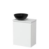 Maxaro Modulo Toiletmeubel - 41 cm - Mat Wit - Greeploos - Hoogglans Wit Blad