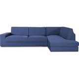 ECOMMERC3 Bankhoes voor chaise longue, hoekdeel rechts met zeer elastische rugleuning, blauw, ademende bescherming, met schuim en elastieken, rechts of links