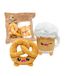 Joy Toy - Yummies Together Brezel en bier - 2 pluche 15 cm in Take Away pluche tas 21 x 21 cm