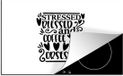 Merkloos KitchenYeah® Inductie beschermer 81.2x52 cm - Stressed blessed and coffee obsessed - Inductie kookplaat accessoire