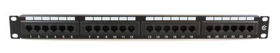 Microconnect PP-003 1U panneau de brassage - 24 ports RJ-45 Cat5e - Noir