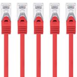 1aTTack.de CAT7 LAN Netwerkkabel 5x 10m RJ45 10Gbps S/FTP - Rood