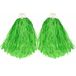 Cheerballs/pompoms - 2x - vert - avec franges et poignée annulaire - 28 cm