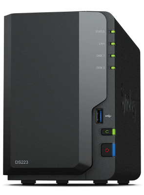 Synology DiskStation DS223 NAS Server - Realtek RTD1619B, 2GB RAM, 2-Bay, 0TB